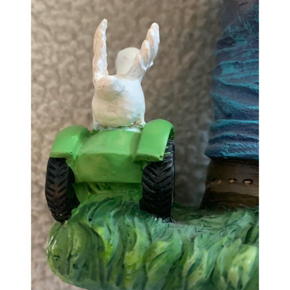 DWK Corp Resin Figurine Farm Boy In Overalls W/Duck On Tractor 2001 8” Tall - Picture 8 of 12